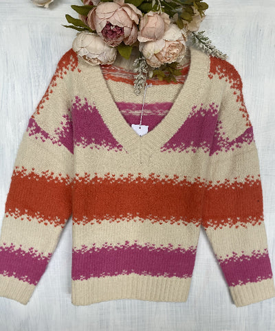919-bsw2284 Sweater Fuccia/Naranjo